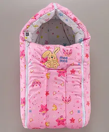 Mee Mee 3 in 1 Baby Carry Nest Sleeping Bag & Mattress Puppy Print - Pink