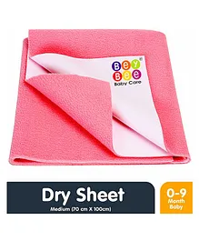 BeyBee  Waterproof Bed Protector Dry sheet, Rubber Sheet, Medium - Salmon Rose