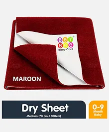 Bey Bee Waterproof Bed Protector Dry Sheet Medium - Maroon 