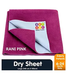 Bey Bee Waterproof Bed Protector Dry Sheet Large - Rani Pink 