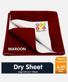 BeyBee Waterproof Bed protector Rubber Sheet, Large - Maroon