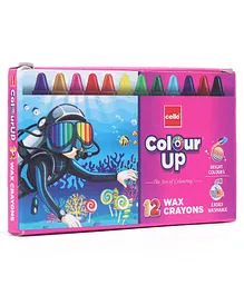 Cello Colour Up Wax Crayons - 12 Shades