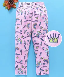 Birthday Girl Full Length Leggings Little Princess Print - Pink