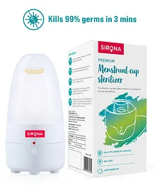 Sirona Menstrual Cup Sterilizer, BPA Free, Kills 99% of Germs in 3 Minutes with Steam - 1 Unit