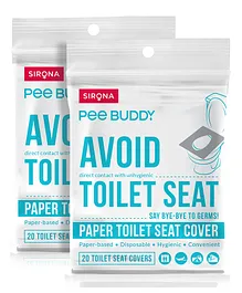 PeeBuddy Disposable Paper Toilet Seat Cover Pack of 2 - 20 Pieces Each