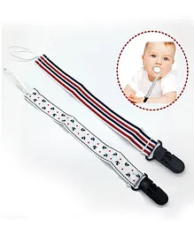 Syga Baby Teether Holder Belt Pack Of 2 - White & Red
