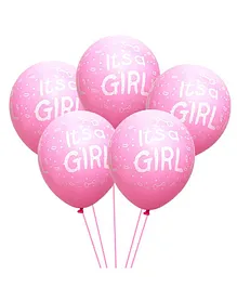 Skylofts Its A Girl Balloons For Baby Shower Set Of 25 - Pink