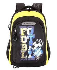 Genius Victor Plus School Bag Football Print Black - 17 Inches