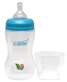 U-Grow Snap Lock Wide Neck BPA Free Feeding Bottle Blue - 330 ml