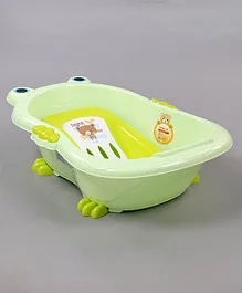 Baby Bath Tub With Bath Tray Bear Print - Green