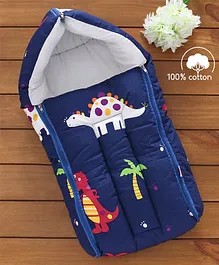 Babyhug Winter Sleeping Bag Dino Print - Navy Blue
