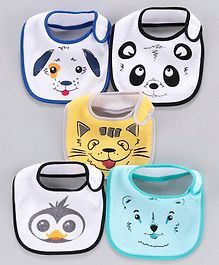 Zoe Terry Printed Bibs Pack of 5 - Multicolor