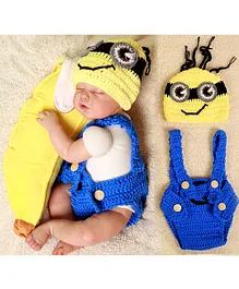 Babymoon Minions Theme New Born Baby Photo Graphy Shoot Props Costume - Yellow Blue
