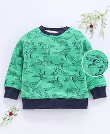 Yiyi Garden Full Sleeves T-Shirt Dino Print - Green