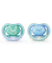 Avent Free Flow Soothers Pack of 2 - Blue Green