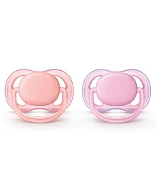 Avent  Free Flow Soother Pack of 2 - Pink Peach