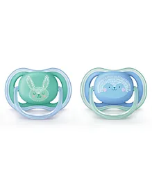 Avent Free Flow Soother Pack of 2 - Blue Green