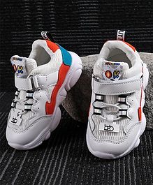 Kidlingss Colour Block Pattern Velcro Closure Shoes - White