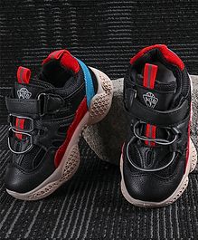 Kidlingss Colour Block Pattern Velcro Closure Shoes - Black