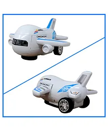 Zest 4 Toyz Airbus Deformation Robot Aeroplane Bump And Go Toy Plane With Light & Music - White
