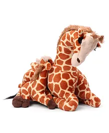 Wild Republic Mom And Baby Giraffe Soft Toy Brown- Height 35 Cm