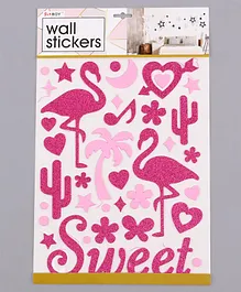 Glittered Wall Stickers Love Print Purple - 34 Pieces