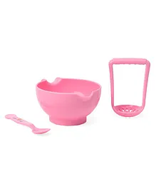 1st Step BPA Free Microwave Friendly Food Grinder With Spoon - Pink