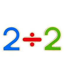 Eduedge Magnetic Wooden Numbers & Signs Set - Multicolour