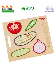 Eduedge Wooden Chop Chop Vegetables Educational Toy -Multicolor