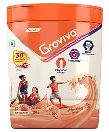 Groviva Child Nutrition Supplement Jar Strawberry Flavour - 200 gm