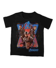 Marvel By Crossroads Avengers Trio Printed Half Sleeves T-Shirt - Black