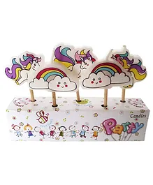 Funcart Magical Unicorn Cloud Theme Candles Set Of 5 - Multicolor