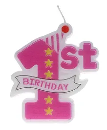 Funcart 1st Birthday Candle - Pink