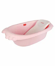 LuvLap Bathtub with Baby Bather - Pink White