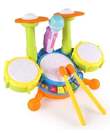 Yamama Musical Drum Set Toy with Microphone - Multicolour