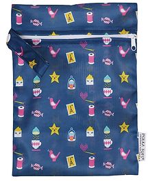 POLKA TOTS Waterproof & Reusable Wet Dry Diaper Bag with Zipper for Travel Wet Swimsuits Toiletries (20 x 25 CM Mix)