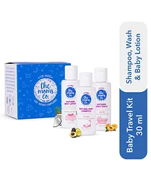 the moms co. Natural Baby Shampoo, Wash And Lotion Travel Kit - 30 ml Each