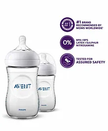 Avent Natural Feeding Bottle I Ideal for 1 Month+ I Slow Flow I BPA Free Pack of 2 - 260 ml 