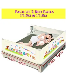 Syga Pack Of 2 Baby Bed Rail 1.8 m x 1 Piece & 1.5 m x 1 Piece - Cream
