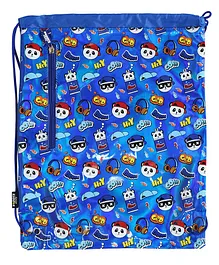 Smilykiddos Drawstring Bag Hiphop Panda Print - Blue