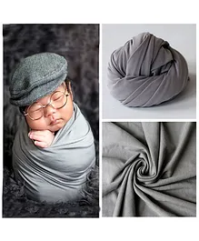 Babymoon Jersey Stretchble Swaddle Wrap New Born Baby Photography Shoot Props Costume - Grey