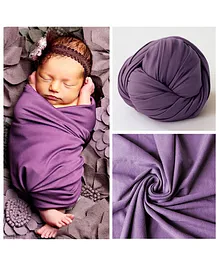 Babymoon Jersey Stretchble Swaddle Wrap New Born Baby Photography Shoot Props Costume - Purple
