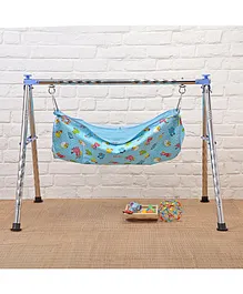 JIN Semi Foldable Cradle with round Frame - Blue