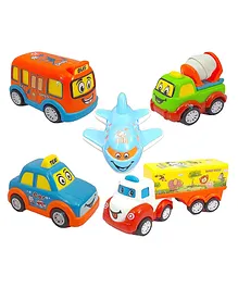 FunBlast Pull Back & Friction Mini Toy Car Multicolour - Pack of 5