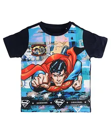 Superman By Crossroads Printed Half Sleeves T-Shirt - Blue