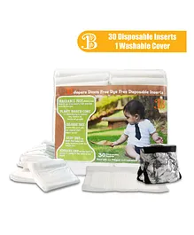 Bdiapers Washable & Reusable Hybrid Cloth Diaper Cover With 30 Disposable Insert  Nappy Pads Nightsky Small