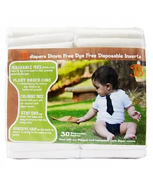 Bdiapers Disposable Chemical Free Insert Nappy Pads For Baby Hybrid Cloth Diapers - 30 Pieces