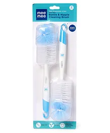 Mee Mee Bottle & Nipple Cleaning Brush Pack of 2 - Blue White