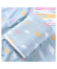 Syga Pure Soft Cotton Blanket Cloud Print - Blue(Color and design slightly may vary)
