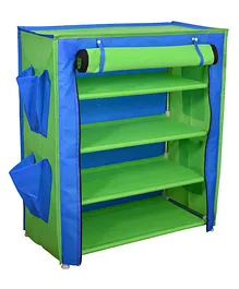 Fabura Multipurpose Rack With 4 Compartments And Cover - Green